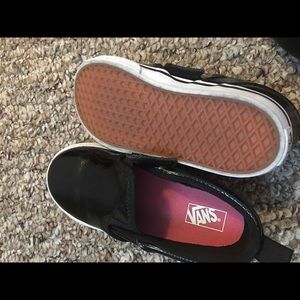 Black Patent Leather Toddler Vans